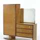 Novecento bedroom furniture in solid wood and briar veneer with cabinet, three drawers and mirror. Handles in mother of pearl and metal. Italy, 1930s. (165x189x52 cm.) (defects and replacements) - photo 1