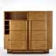 Novecento wardrobe with two doors, small cabinet, open compartments and display cabinet. Solid, edged and briar veneer wood structure. Italy, 1930s. (208x184.5x50 cm.) (defects) - Foto 1