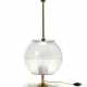 Table lamp in nickel-plated metal and diffuser composed of two hemispheres in satin printed glass. Italy, 1960s. (h 56.5 cm.) (slight defects) - photo 1