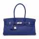 A BLEU ÉLECTRIQUE CLÉMENCE LEATHER JPG SHOULDER BIRKIN 42 WITH PALLADIUM HARDWARE - photo 1