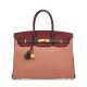 A CUSTOM ROSE THÉ, ROUGE H & CHOCOLAT CLÉMENCE LEATHER BIRKIN 35 WITH BRUSHED GOLD HARDWARE - фото 1