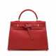 A ROUGE CASAQUE SWIFT LEATHER KELLY FLAT 35 WITH PALLADIUM HARDWARE - Foto 1