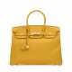 A JAUNE AMBRE TOGO LEATHER BIRKIN 35 WITH GOLD HARDWARE - фото 1