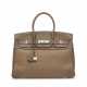 AN ÉTOUPE CLÉMENCE LEATHER & CRINOLINE BIRKIN 35 WITH PALLADIUM HARDWARE - photo 1