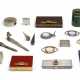 A SET OF EIGHTEEN : FOUR CEINTURE CLASP DESK ACCESSORIES, A CEINTURE VANITY CASE, A SMALL LIPSTICK COMPACT, A POWDER COMPACT, FOUR MAGNIFYING GLASSES, TWO LETTER OPENERS, TWO PENS, TWO DESK LIGHTERS AND ONE PENCIL SHARPENER - photo 1