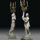 A PAIR OF MONUMENTAL LOUIS-PHILIPPE WHITE MARBLE AND GILTWOOD FIVE-LIGHT FIGURAL TORCHERES - Foto 1