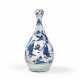 A BLUE AND WHITE GARLIC-MOUTH 'FIGURAL' PEAR-SHAPED VASE - фото 1