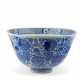 A LARGE BLUE AND WHITE 'SHOU' BOWL - фото 1