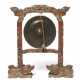 A LARGE GONG AND PAINTED LACQUER WOOD STAND - фото 1