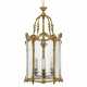 A LACQUERED BRASS HALL LANTERN - фото 1