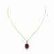 TOURMALINE AND DIAMOND PENDENT NECKLACE - фото 1