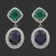 Paar elegante Saphir-Smaragd-Ohrgehänge - photo 1