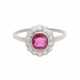 Ring mit 1 Rubin, ca. 0,8 ct, oval facettiert, - Foto 1