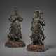 A PAIR OF BRONZE GUARDIAN FIGURES - фото 1