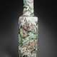 A MASSIVE AND SUPERBLY DECORATED FAMILLE VERTE `ROMANCE OF THREE KINGDOMS’ ROULEAU VASE - photo 1