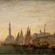 Théodore Gudin (Paris 1802 - Boulogne-sur-Seine 1880). Boote vor einer Stadt mit Minarett. - фото 1