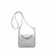 A GRIS PERLE CLÉMENCE LEATHER MINI LINDY 19 WITH PALLADIUM HARDWARE - фото 1