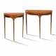 TWO DUTCH NEOCLASSICAL SATINWOOD, TULIPWOOD, PEARWOOD, RED AND BLACK-JAPANNED DEMI-LUNE CONSOLE TABLES - фото 1