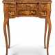A LOUIS XV TULIPWOOD, AMARANTH, SYCAMORE AND FRUITWOOD MARQUETRY AND JAPANNED TABLE D'ACCOUCHER - photo 1