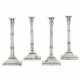 A SET OF FOUR GEORGE III SILVER CANDLESTICKS - фото 1