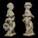 A PAIR OF CARVED MARBLE ALLEGORICAL FIGURES OF A BOY AND GIRL - фото 1