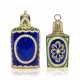 TWO GEORGE II ENAMELLED GOLD SCENT-BOTTLES - фото 1