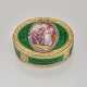 A GERMAN JEWELLED AND ENAMELLED GOLD SNUFF-BOX - фото 1