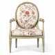 A LATE LOUIS XVI GREEN-PAINTED FAUTEUIL - фото 1