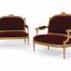 A PAIR OF LOUIS XVI GILTWOOD CANAPES - фото 1