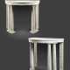 A PAIR OF EMPIRE WHITE-MARBLE DEMI-LUNE CONSOLE TABLES - фото 1