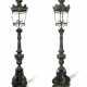A PAIR OF NAPOLEON III PATINATED BRONZE FOUR-LIGHT LAMPADAIRES - фото 1
