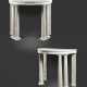 A PAIR OF EMPIRE WHITE MARBLE DEMI-LUNE CONSOLE TABLES - фото 1