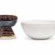 TWO WHITE-GLAZED VESSELS AND A JOSS STICK HOLDER - фото 1