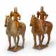 A PAIR OF AMBER-GLAZED POTTERY FIGURES OF EQUESTRIANS - photo 1