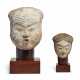 TWO PAINTED POTTERY HEADS - фото 1