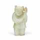 A GREENISH-WHITE JADE CARVING OF A BOY AND LOTUS - photo 1