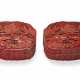 A PAIR OF CARVED RED LACQUER BOXES AND COVERS - photo 1