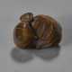 A CARVED WOOD SCULPTURE (NETSUKE) OF CHESTNUTS - photo 1