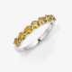 An eternity ring decorated with natural fancy vivid yellow brilliant cut diamonds - photo 1