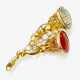 A brooch / hatpin with a topaz, probably fire opal and cultured pearls - фото 1