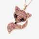 A ''fox head'' pendant necklace decorated with pink tourmalines and onyxes - photo 1