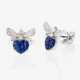A pair of ''bee'' stud earrings decorated with brilliant cut diamonds and sapphires - Foto 1