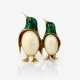 A penguin couple brooch decorated with coloured translucent enamel - фото 1