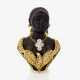 A blackamoor bust brooch made of ebony with gold overlay and diamonds - photo 1