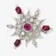 A star pendant decorated with brilliant cut diamonds and rubies - фото 1