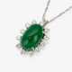 A pendant necklace decorated with a fine emerald and brilliant cut diamonds - фото 1