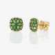 A pair of stud earrings decorated with tsavorites - фото 1