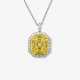 A pendant necklace decorated with intense yellow sapphires and brilliant cut diamonds - фото 1