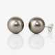A pair of stud earrings with South Sea Tahitian cultured pearls - photo 1