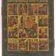 A festival icon depicting the Resurrection of Jesus and twelve images on the borders - фото 1